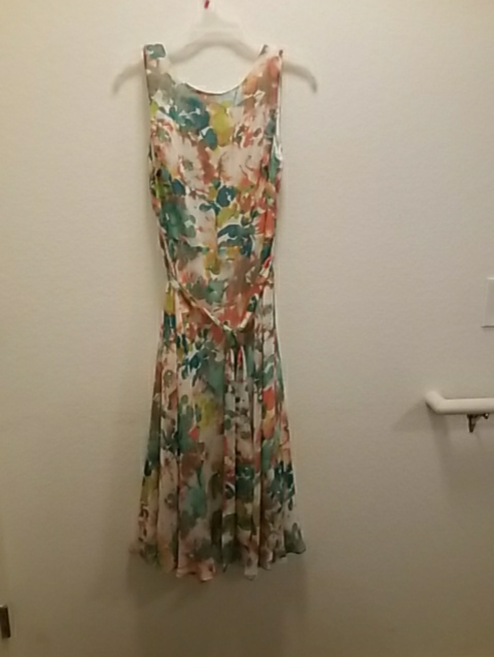 Nine West Multicolor Watercolor Floral Midi Dress